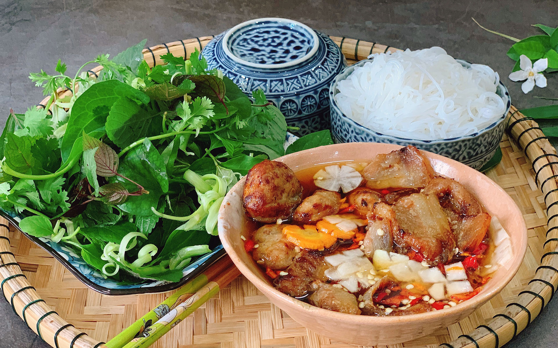 Bún Chả, Hanoi's famous grilled pork and vermicelli noodle dish